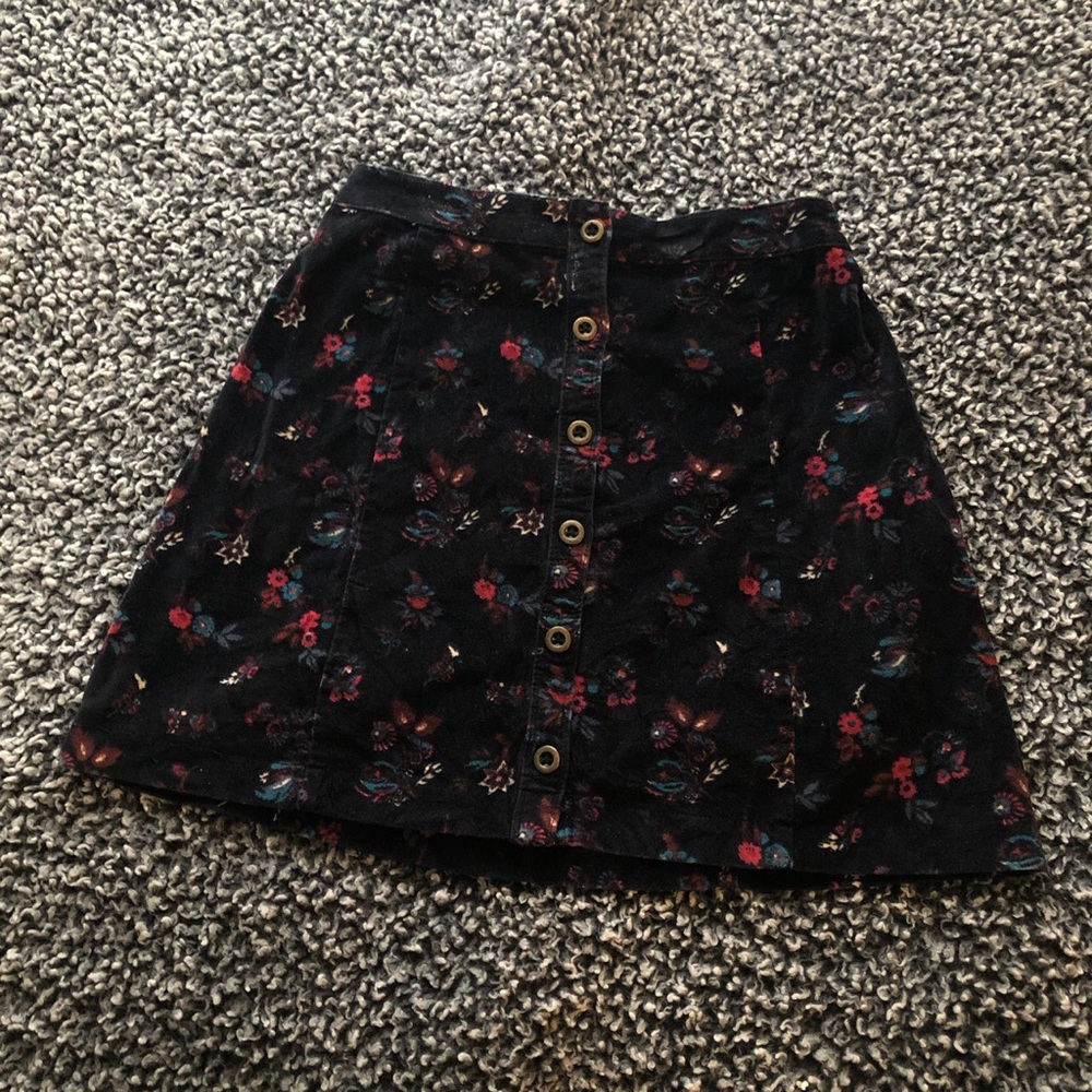 Navy blue floral hollister skirt
